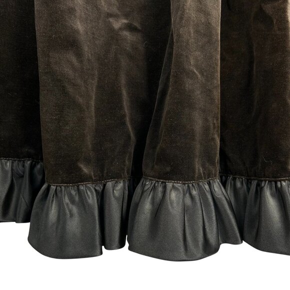 Vintage Panhandle Slim Skirt Velvet Satin Ruffle Western Maxi Boho Rodeo - Picture 4 of 7